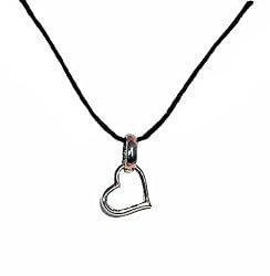 Necklace - N302 - Heart & Ring Rhodium Plated ~ Designer Inspired
