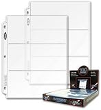 50ct BCW 3-Pocket Currency Coupon Size Binder Pages