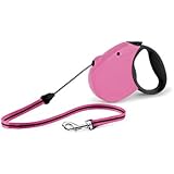 Flexi Freedom Soft Grip Retractable Cord Dog Leash, Small, 16-Feet Long, Supports up to 26-Pound, Pink/Black