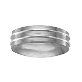Men's 7mm. Titanium Ring with Silver Grooves