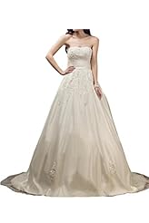 Strapless Lace Natural   Waistline 2015   Ball Gown Wedding Dress 