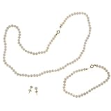 14K 4.5-5MM White Freshwater Pearl Set