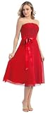 Strapless Chiffon Junior Prom Dress #726 (8, Red)