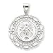 14k White Gold Blessed Mary Medal