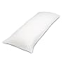White Full Length Double Zippered Body Pillow Case 100% Cotton