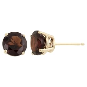 14k Yellow Gold 6mm Round Garnet 4-Prong Stud Earrings by Amazon.com Collection