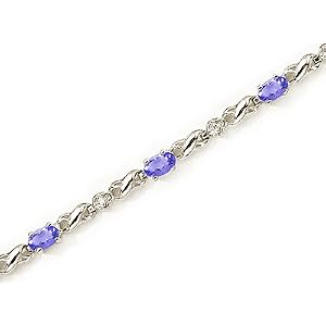 14kt Gold Infinity Link Diamond and Tanzanite Bracelet by