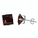 4 ct Sterling Silver Garnet Red Colored Square CZ title=