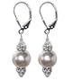 Made with Swarovski Elements� Sensational 10mm Pearl Crystal Rondelle Sterling Silver Leverback 1.5" Long Drop Earrings