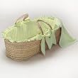 Yellow Gingham Moses Basket - color: Yellow Gingham