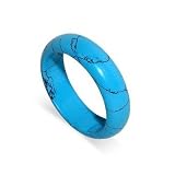 Synthetic Turquoise 5 MM Band Stone Ring