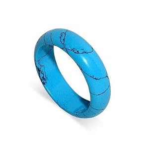 Synthetic Turquoise Band 5 MM Wide Ring Size 5.5