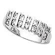 14K White Gold Diamond Double Row Anniversary Band - 0.42 Ct.