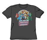  : The Justice League Join The Justice League Adult S/S T-shirt in Charcoal by DC Comics