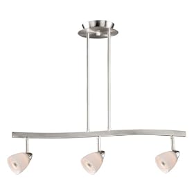 Spot Light Pendant - 3 Light Spot Pendant Lighting Fixture - Brushed Nickel - White Wiped... by Vaxcel Lighting