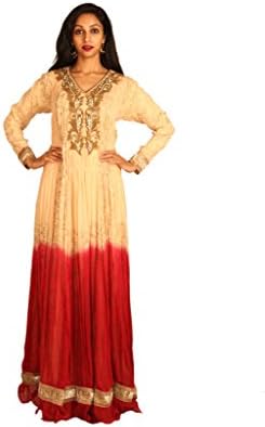 ZEDDS Women's Kaftan Dress 54 Beige-Rust Shaded