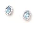 14K .75 CTW Aqua & Diamond Halo Earrings