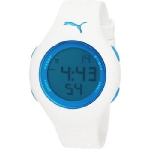 PUMA Women's PU910912011 Loop Small Digital White Blue Watch