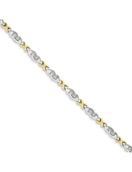 Genuine .925 Sterling Silver & 14K Diamond Bracelet 8.9 Grams . 100% Satisfaction Guaranteed.