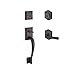 Baldwin DCNAPXFEDRTAR112 Reserve Double Cylinder Handleset Napa x Federal with Traditional Arch Rose, Aged Bronze Finish, Right Hand