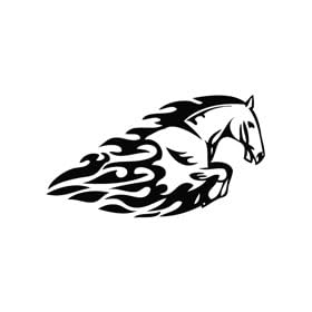 Horse Flame Race - Animal Decal Vinyl Car Wall Laptop Cellphone Sticker