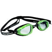 Aqua Sphere K180+ Goggles - Clear Lens - Black Skirt/Black and Green Trim