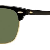 RAY BAN 3016 CLUBMASTER W0365 BLACK GOLD TRIM SUNGLASSES by
