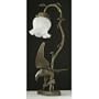 Meyda Tiffany 102412 Strike Of The Eagle - One Light Accent Table Lamp, Bronze Finish with White Glass