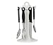 24PC LOOP BLACK CUTLERY SET ON STAND FOR HOME/HOTEL/RESTAURANT