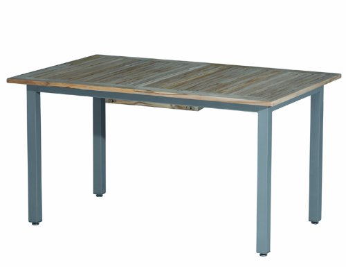 Siena Garden 573336 Art Ausziehtisch graphit mit Teakplatte  140/190 x 90 x 73 cm