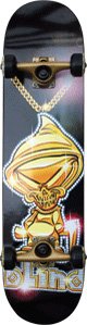 Childrens Toyshop  Sporting Goods : Blind Reaper Iced Out Gold Mid Complete Skateboard - 7.3