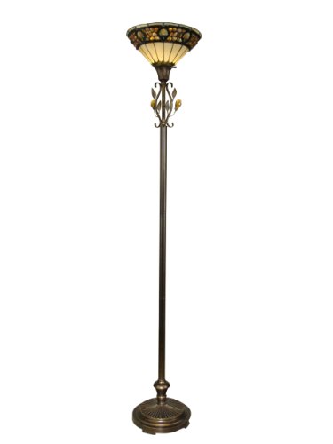 Dale Tiffany TR90173 Pebblestone Torchiere Lamp, Antique Golden Sand and Art Glass Shade Dale Tiffany TR90173 Pebblestone Torchiere Lamp, Antique Golden Sand and Art Glass Shade
