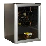 Thermostatic Temperature Control Wine Cellar (Black and Silver) (25.75H x 19.25W x 21D)
