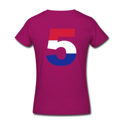 Spreadshirt Damen 5 – Netherlands Flag – T-Shirt, raspberry, XXL