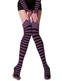 FXKO Ringeloverknees Set mit Armstulpe schwarz violett