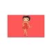 Sticker (Rectangular) of Vintage Art Deco Betty Boop in Red Dress