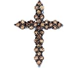 Brown Chocolate Diamond Cross Pendant 10k White Gold (0.50 Carat)
