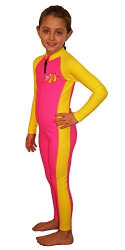 Girls UV Protection Stinger Swim Suit Pink Yellow