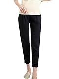 【TPGROWIN】 マタニティウェア パンツ スキニーパンツ 妊婦 妊婦服 9分丈 レギンス ズボン ボトムス ウエストゴム ストレッチ チノパンツ 全3色 (M, ブラック)