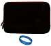 Black Red Trim SumacLife Titan Edition Micro-Suede Protective Sleeve Carrying Case with Neoprene Bubble Padding for Coby Kyros 9.7-Inch Android 4.0 8 GB Tablet Model MID9742-8 / Coby Kyros 9-Inch Android 4.0 8 GB Tablet Model MID9042-8 + SumacLife TM Wisdom Courage Wristband