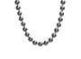 14k Yellow Gold 16mm Black Masami Shell Pearl Necklace with Ball Clasp,19"