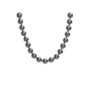 14k Yellow Gold 16mm Black Masami Shell Pearl Necklace with Ball Clasp,19 by