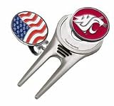 Washington State Cougars Divot Tool Hat Clip with Golf Ball Marker (Set of 2)