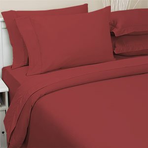 400TC Cotton Sheet Set, Queen, Burgundy by