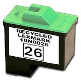 Remanufactured Lexmark 10N0026 Inkjet Cartridges (# 26 ) Color