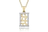14K Yellow Gold Hand-Crafted Rectangular-Shaped Pendant, Surrounded by Pave Set Diamonds, Set with a Gallery Back and Sliding on a 16 Cable-Chain Necklace.