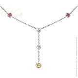 WILLOW GOLD: *AMELIE DIAMOND & MULTI SAPPHIRE BEZEL DROP NECKLACE*