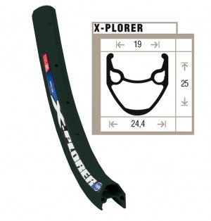 Felge Ryde/Rigida Xplorer 24 Zoll schwarz507-19 VL 8,5 36 Loch,ohne sen
