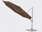 Siena Garden Montego Ampelschirm 3,5m mocca Gestell: champagner/Polyester mocca