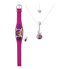 Hannah Montana Guitar Pendant Necklace and Watch Set